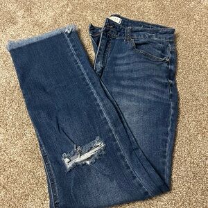 Women's Blue Distressed Jeans